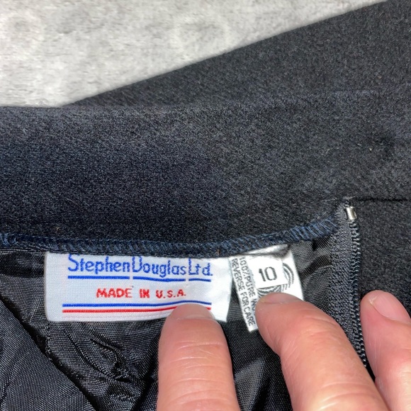 Stephen Douglas Ltd. ladies black midi skirt pure wool size 10 - Picture 6 of 10